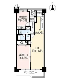 UR品川八潮パークタウン潮路南第一ハイツ【10階】の間取り