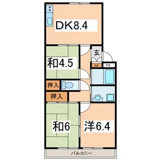 日原ハイツ【1階】の間取り