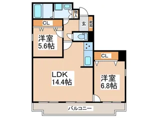 リバーサイド紀の国【8階】の間取り