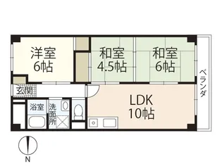 城北マンション【3階】の間取り