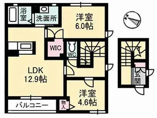 ル・シェモア I【2階】の間取り