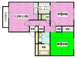 ラフィネ安芸【3階】の間取り
