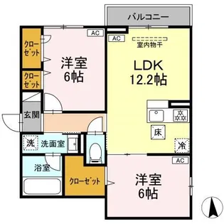 セレスティア鹿浜【1階】の間取り