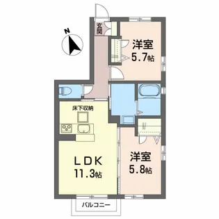 シャーメゾンアイ【1階】の間取り