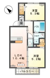 ハイム仁保津沖【1階】の間取り