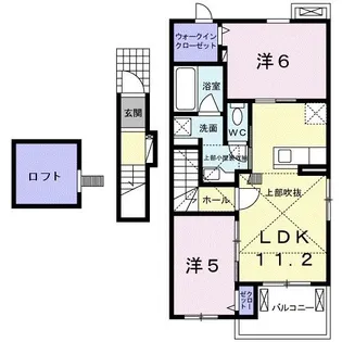 ベランジュ後田 B【2階】の間取り