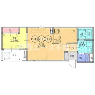 F+style東大阪市本庄1号館【1階】の間取り