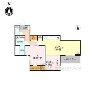 ラポール西木辻【3階】の間取り