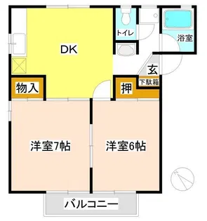 サンハイツ水鳥【1階】の間取り