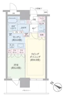 ブランズタワー豊洲【24階】の間取り