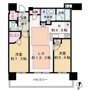 ザ・ファインタワー梅田豊崎【34階】の間取り