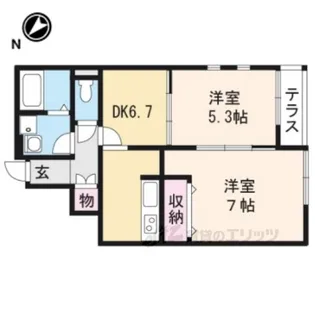 クレイノREST清知【1階】の間取り