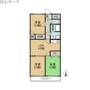 ファミール西浜田 南館【4階】の間取り