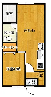 コーポささき【1階】の間取り