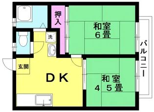 日の出サカウエハイツ【1階】の間取り
