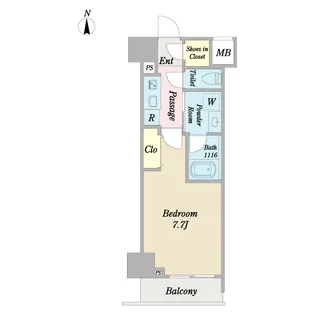 クレイシア・ヴァースクレイシアIDZ中野アーバンスクエア【12階】の間取り