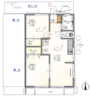 マルケイハイツ【1階】の間取り