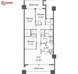 グランドメゾン星が丘山手D棟【5階】の間取り