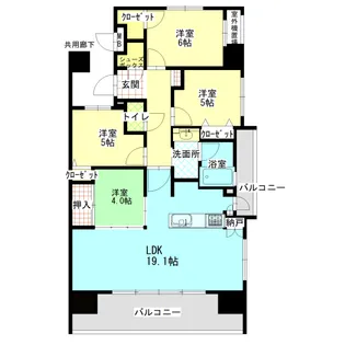 サンパーク延岡中央レジデンス【2階】の間取り
