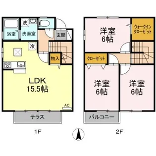 コーヨーハイツII A棟【2階】の間取り