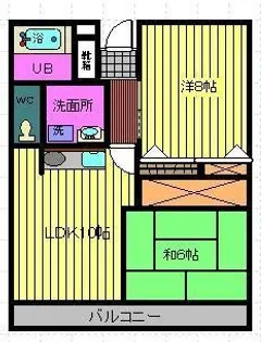 2LDKの間取り画像