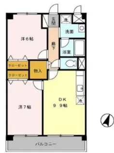 2DKの間取り画像