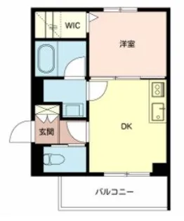 1DKの間取り画像