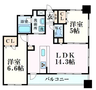 エスリード姫路【13階】の間取り