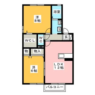 ウィルモアLiben A棟【2階】の間取り