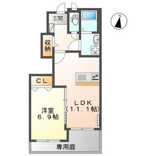 ソラ・ベルナール【1階】の間取り