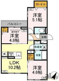 東京都中野区白鷺3【アパート】の間取り