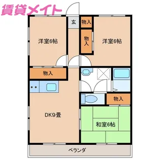 伊勢松本貸マンション【2階】の間取り