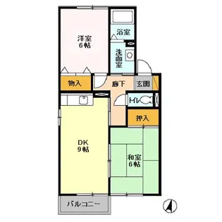 クレスト藤ヶ丘 B【1階】の間取り