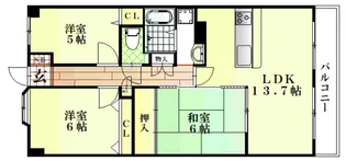 グランシティオ枚方香里ケ丘【2階】の間取り