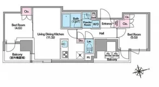 コンフォリア東新宿ステーションフロント【4階】の間取り