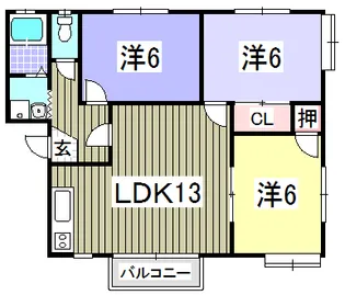 コリーナ蜆塚A【2階】の間取り