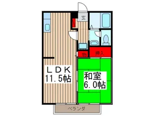ハティセナン【2階】の間取り