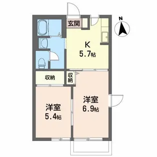 シャルム若菜6【2階】の間取り