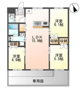 福木グランデ ヤブ【1階】の間取り