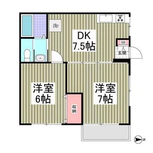 コーポ原田【1階】の間取り