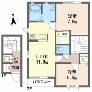 ブランオワゾーC【2階】の間取り