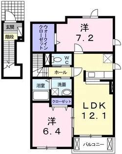 エクセレント ローズB【2階】の間取り