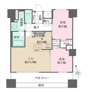 ザ・パークハウス上野【14階】の間取り