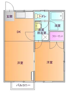 ベルゾーネ小白川A棟【1階】の間取り