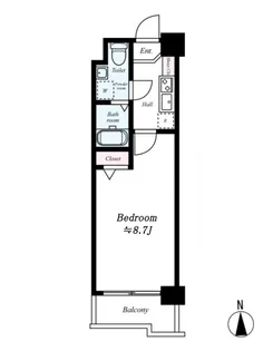 エンクレスト警固【9階】の間取り
