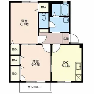 ピュアコート C【2階】の間取り