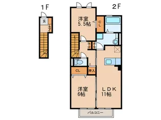 アムールエスポア【2階】の間取り