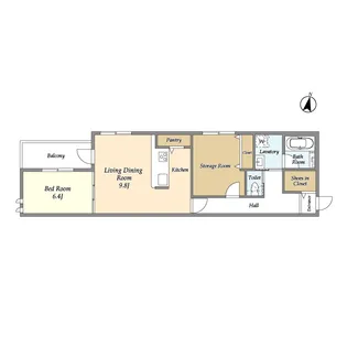 エスパシオ六条【2階】の間取り