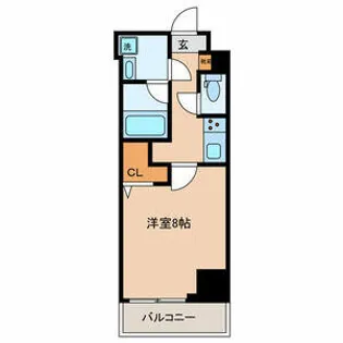 グローリオシェルト東京八丁堀【6階】の間取り