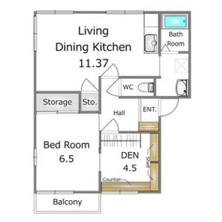 パークアヴェニュー戸祭台 B【1階】の間取り